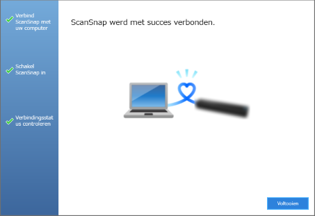 ScanSnap werd met succes verbonden