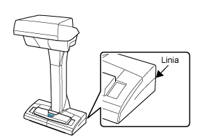 Linia na boku podstawy skanera ScanSnap