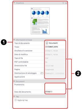 Vista record dati contenuto