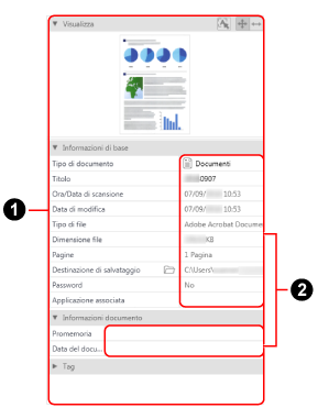 Vista record dati contenuto