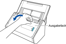 Ziehen Sie das Ausgabefach in Ihre Richtung.