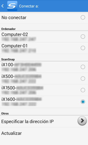 Lista de destinos