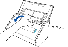 スタッカーを手前に開ける