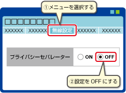 プライバシーセパレーター機能設定変更