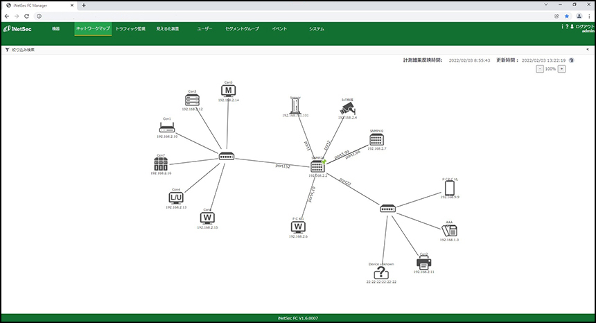 ネットワークマップで接続関係を視覚的に確認