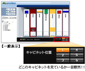 【一般表示】どのキャビネットを見ているか一目瞭然!!