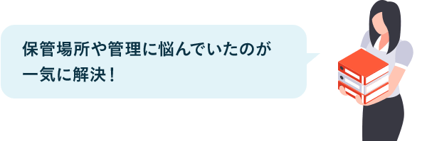 保管場所や管理に悩んでいたのが一気に解決!