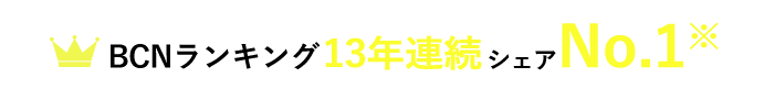 BCNランキング 13年連続シェアNo.1