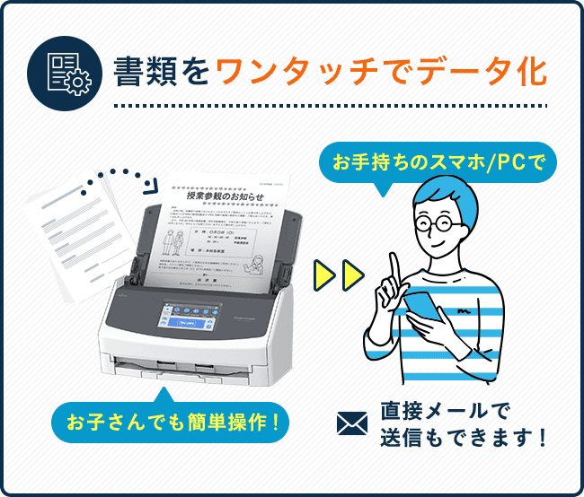 書類をワンタッチでデータ化