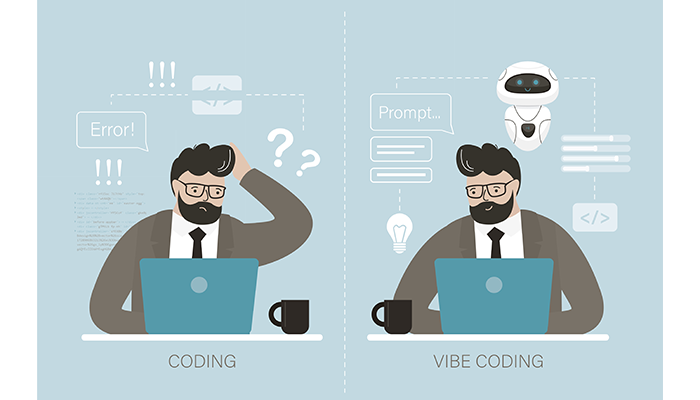 イメージ画像(Vibe Coding:通常のコーディングとの比較)