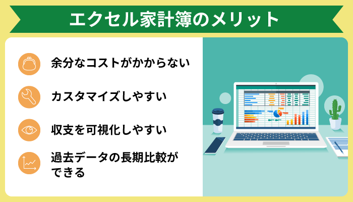 エクセル家計簿のメリット