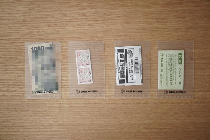 カードサイズクリアホルダーは、レシートや小さい紙ものの収納に便利