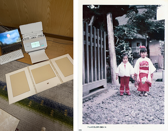 台紙に貼られた写真をScanSnapでスキャンして、いつでも見返せるように