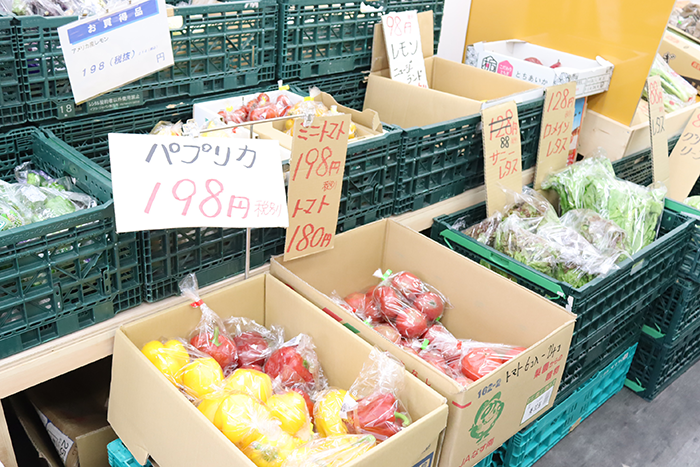 青果店に並べられた野菜