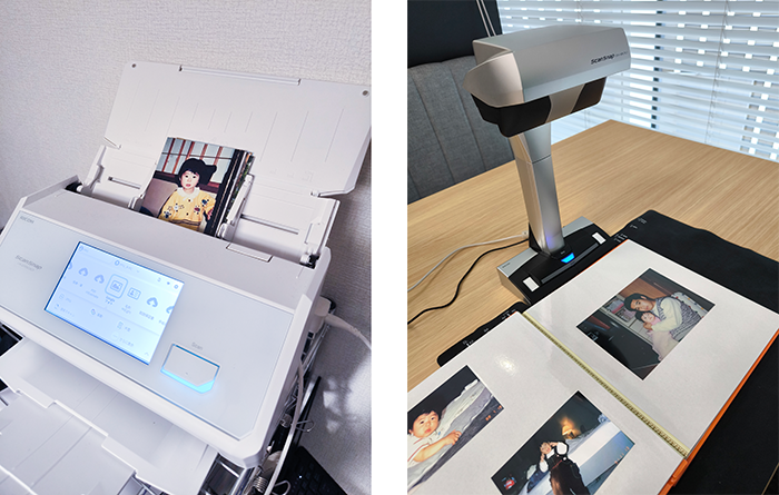 ScanSnap iX2500やSV600でばら写真・アルバムの写真をスキャンしている様子