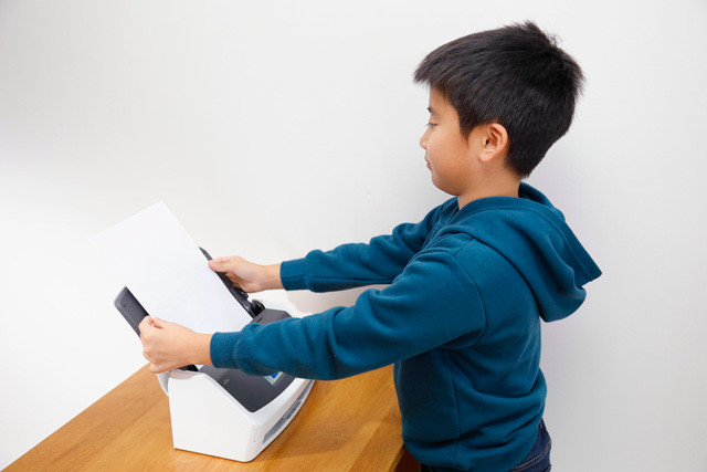 子どもが自らプリントをスキャン