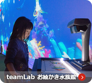 team Lab お絵かき水族館のページにリンクします。