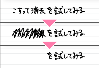 こすって消去